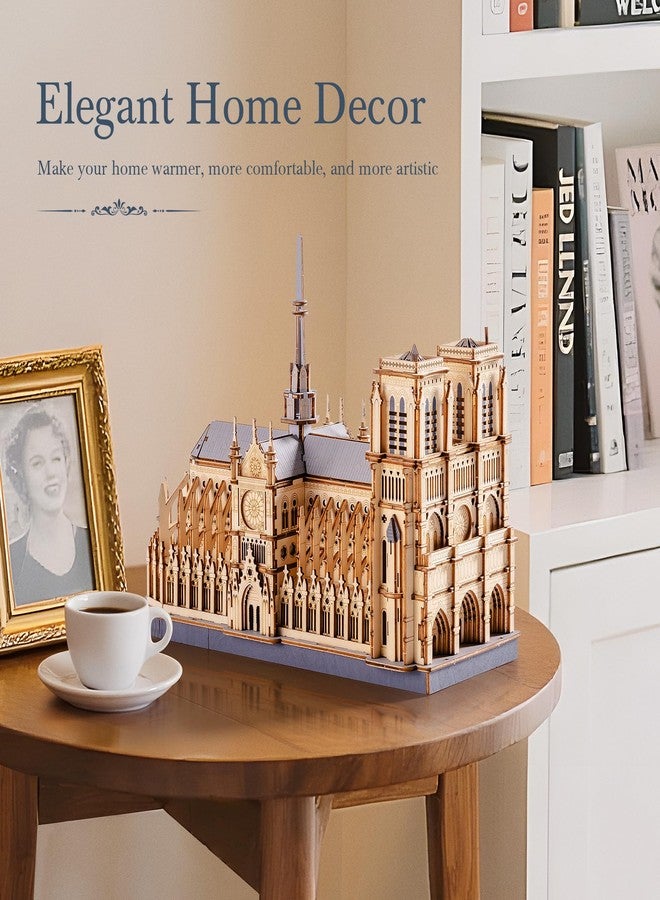 WOWOOD 3D Wooden Puzzle for Adults - Notre Dame de Paris Cathedral Model Building Sets, DIY Craft Kits, Unique Gift and Home Decor for Architecture Enthusiast (330PCS) - Image 2